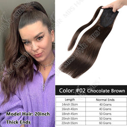 MRSHAIR Ponytail Human Hair Real Natural Hair Extensions Remy Hair Horsetail Clip On Ponytail Extensions Blonde Brown Black