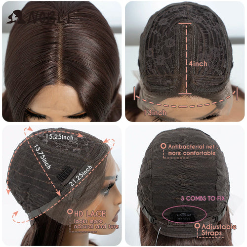 Noble Synthetic Lace Front Wig Straight Bangs Lace Wig 14 Inc Cosplay Ombre Blonde Wigs For Women Lace Wig Synthetic Lace Wig