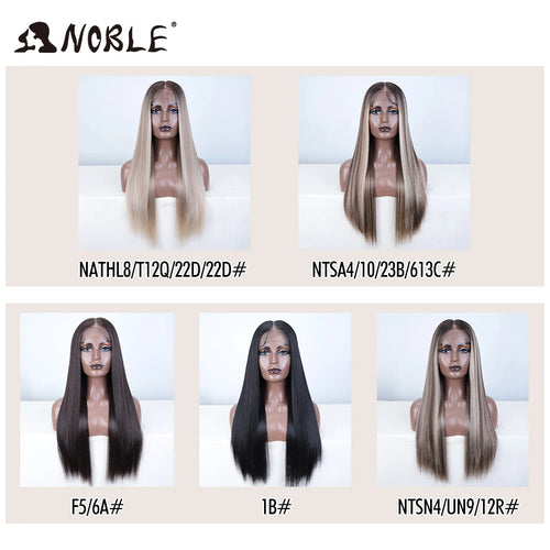 Noble Synthetic Lace Front Wig 13X7 Straight Baby Hair Wig 30 Inch Lace Wig For Women Lace Front Wig Ombre Blonde Cosplay Wig