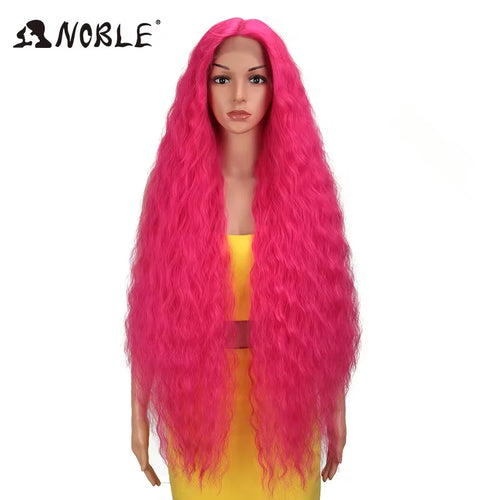 Noble Cosplay Synthetic Lace Wigs For Black Women Long Curly Hair 42 Inch Cosplay Blonde Ombre Lace Front Wig Synthetic Lace Wig