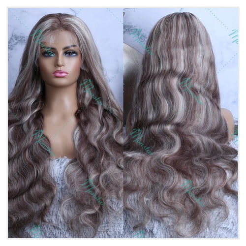 Ash Blonde Highlight Body Wave Human Hair Wig Blonde 613 Hd Lace Frontal Wig 13x6 Vietnamese Raw Hair Wigs For Women 250 Density