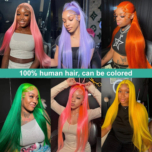 Wiggogo 30 Inches Lace Frontal Wigs Bone Straight Lace Front Wigs 13X4 13X6 Blonde 613 Lace Front Human Hair Wigs For Women