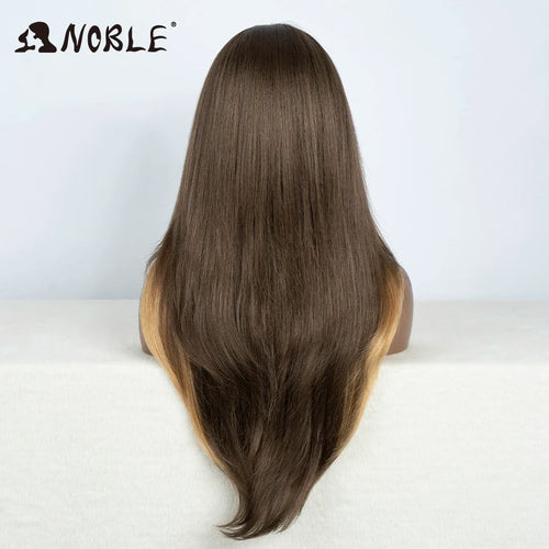Noble Synthetic Lace Front Wig 26" Straight Ombre lace Cosplay Wig  Lace Part Wig Blonde Wigs For Women Wig synthetic Lace Wig