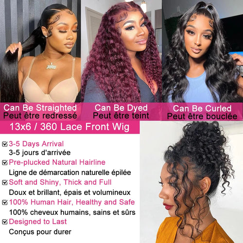250 High Density Curly 13x6 Hd Lace Frontal Human Hair Wigs Invisible Strap Pre Plucked Deep Wave 360 Lace Front Wig Human Hair