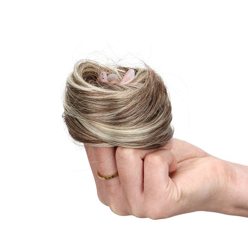 Synthetic Elastic Messy Bun Hairpieces Curly Scrunchie Black Blonde Brown Chignon Band Updo Donut for Women Fake Hair