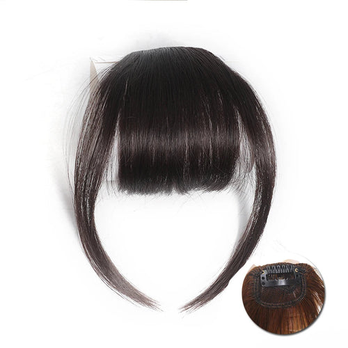 Synthetic Clip-In Air Bangs – Natural-Look Invisible Front Fringe Hairpiece for Women
