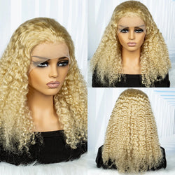 350% Density Red Water Wave Human Hair Wig – 13X4 Lace Frontal