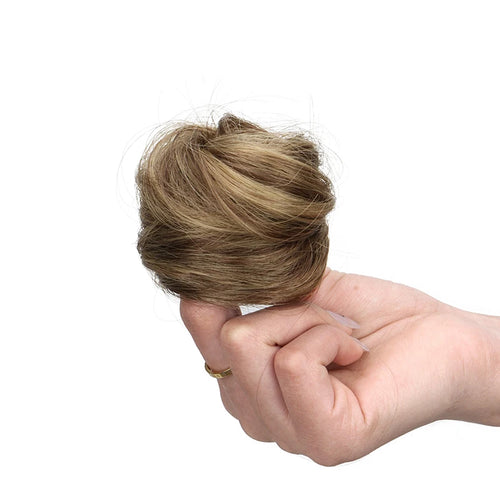 Synthetic Elastic Messy Bun Hairpieces Curly Scrunchie Black Blonde Brown Chignon Band Updo Donut for Women Fake Hair