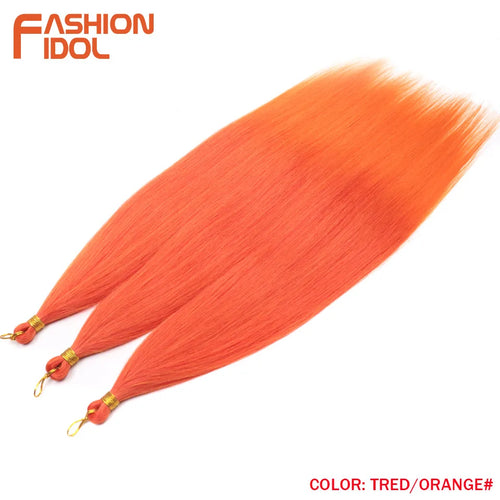 Extensions de cheveux lisses Yaki en queue de cheval, paquet de 28, brun ombré