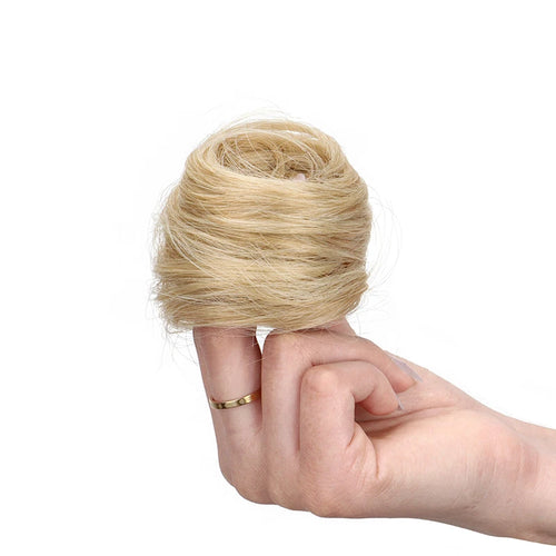 Synthetic Elastic Messy Bun Hairpieces Curly Scrunchie Black Blonde Brown Chignon Band Updo Donut for Women Fake Hair