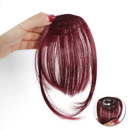 Synthetic Clip-In Air Bangs – Natural-Look Invisible Front Fringe Hairpiece for Women