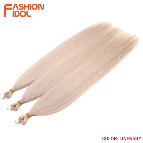 Extensions de cheveux lisses Yaki en queue de cheval, paquet de 28, brun ombré