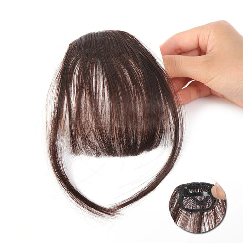 Synthetic Clip-In Air Bangs – Natural-Look Invisible Front Fringe Hairpiece for Women