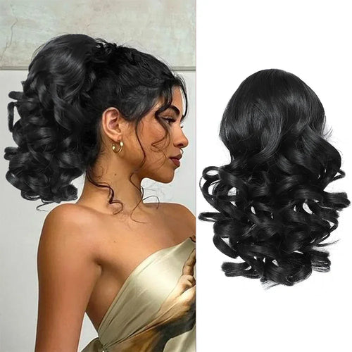 Curly Drawstring Ponytail – Short & Bouncy Synthetic Clip-In Extension