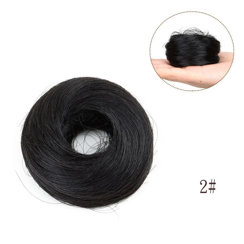 Synthetic Elastic Messy Bun Hairpieces Curly Scrunchie Black Blonde Brown Chignon Band Updo Donut for Women Fake Hair