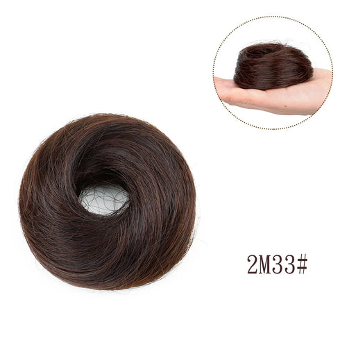 Synthetic Elastic Messy Bun Hairpieces Curly Scrunchie Black Blonde Brown Chignon Band Updo Donut for Women Fake Hair