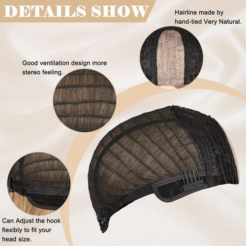 Perruque en dentelle synthétique ombrée blonde ondulée de 26 pouces pour femme