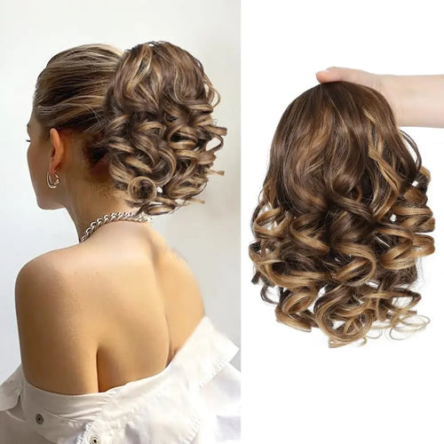 Curly Drawstring Ponytail – Short & Bouncy Synthetic Clip-In Extension