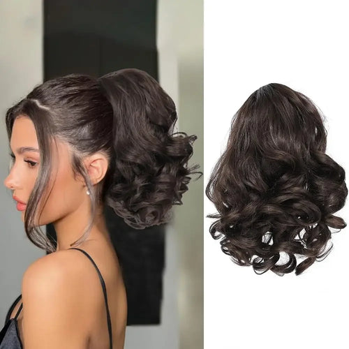 Curly Drawstring Ponytail – Short & Bouncy Synthetic Clip-In Extension