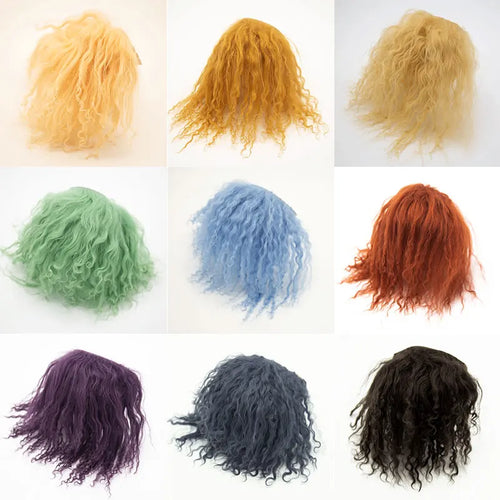 Witdiy™ 25-Color Sheepskin Wool Curly Hair Wefts – DIY Doll Wig & Craft Extension Set