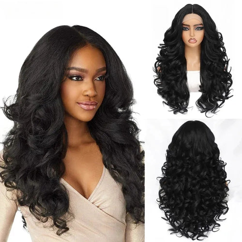 24" Synthetic Lace Front Wig for Black Women – Curly Afro
