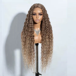 FREEDOM 34 Inch Curly Synthetic Lace Front Wig – Ombre Brown
