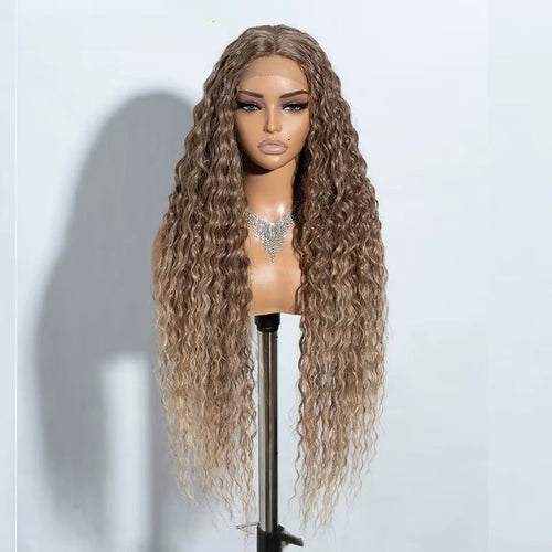 FREEDOM 34 Inch Curly Synthetic Lace Front Wig – Ombre Brown