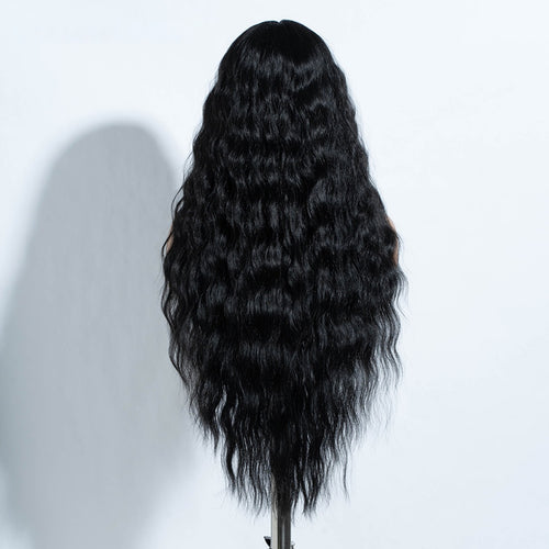 FREEDOM Curly Synthetic Lace Front Wig – 30 Inch Ombre Blonde with Ginger Highlights