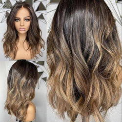 Short Human Hair Wig – 13×4 / 13×6 360 Lace, Blonde Highlights