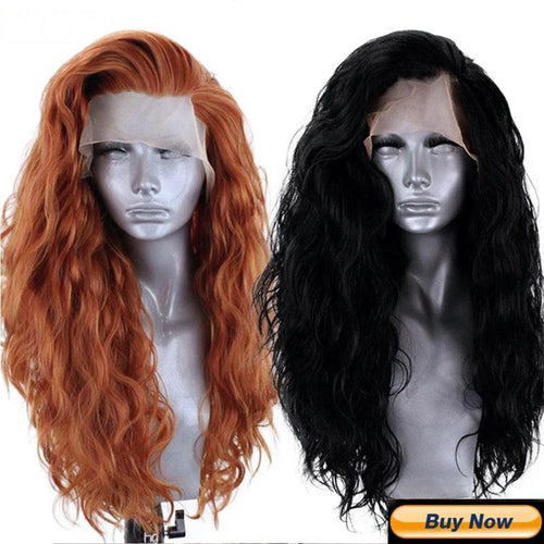 Synthetic Lace Front Wig – Long Brown, Pre-Plucked, Natural Hairline for Women