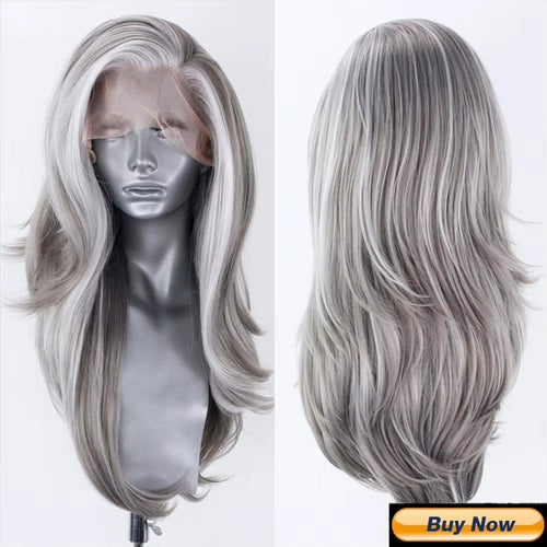 AIMEYA Long Wavy Synthetic Lace Front Wig – Blonde