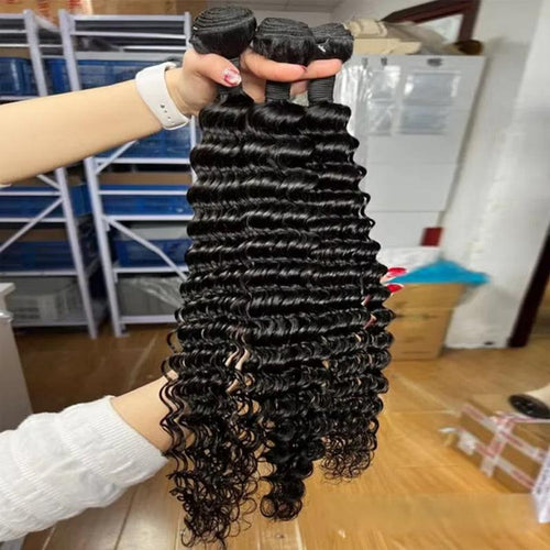 Brazilian Deep Wave Human Hair Bundles – 20–22 Inch, 1/3/4 Pieces, Remy Hair Extensions