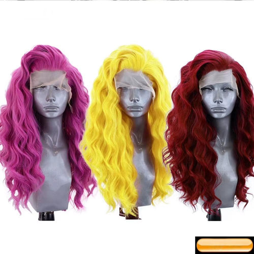 AIMEYA Long Wavy Synthetic Lace Front Wig – Blonde