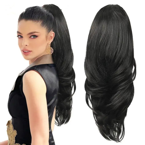 20" Wavy Clip-In Synthetic Ponytail Extension – Multi-Layered