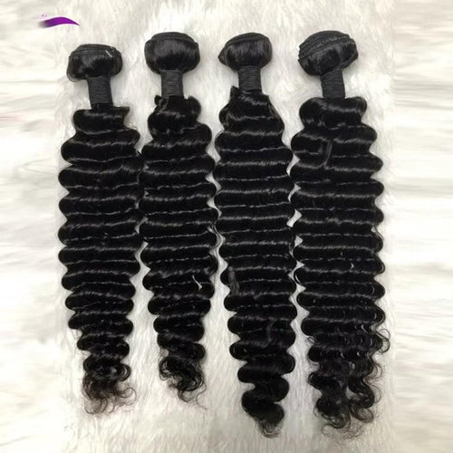 Brazilian Deep Wave Human Hair Bundles – 20–22 Inch, 1/3/4 Pieces, Remy Hair Extensions