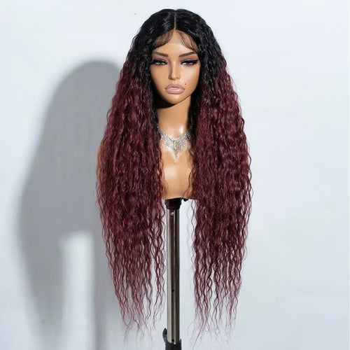 FREEDOM 34 Inch Curly Synthetic Lace Front Wig – Ombre Brown