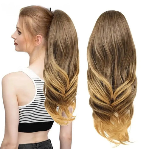 20" Wavy Clip-In Synthetic Ponytail Extension – Multi-Layered