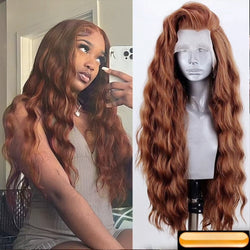 AIMEYA Long Wavy Synthetic Lace Front Wig – Blonde