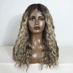 Noble 20 Inch Curly Synthetic Lace Front Wig – Ombre Blonde