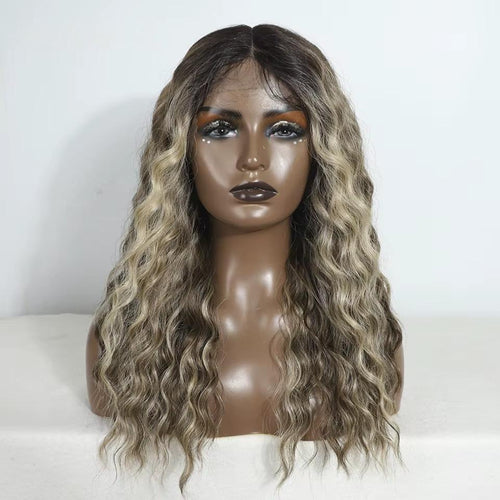 Noble 20 Inch Curly Synthetic Lace Front Wig – Ombre Blonde