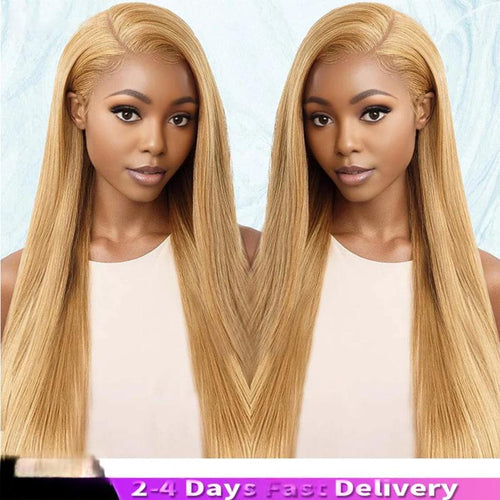 Perruque miel blond 13x6 en cheveux humains avec lace front HD