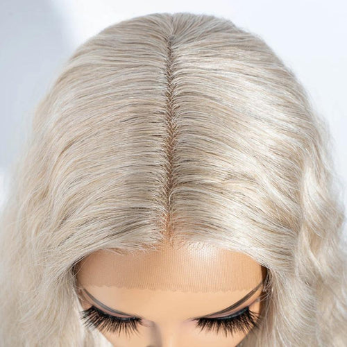 FREEDOM Curly Synthetic Lace Front Wig – 30 Inch Ombre Blonde with Ginger Highlights