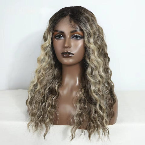 Noble 20 Inch Curly Synthetic Lace Front Wig – Ombre Blonde