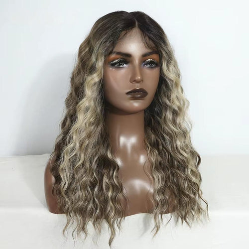 Noble 20 Inch Curly Synthetic Lace Front Wig – Ombre Blonde