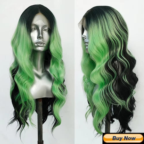 AIMEYA Long Wavy Synthetic Lace Front Wig – Blonde